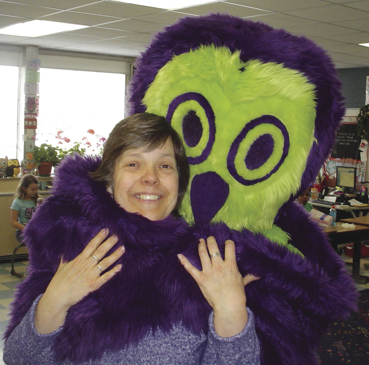 Barb Trapp w/ mascot